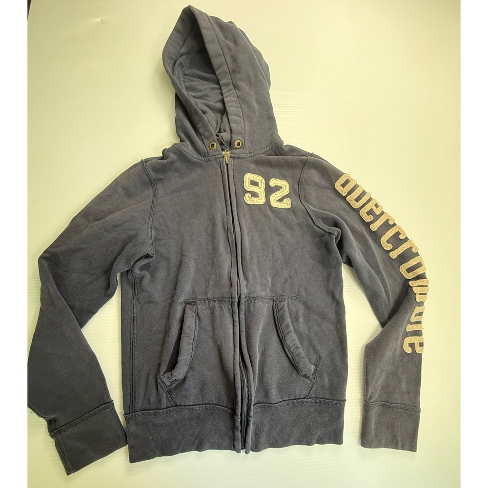 Abercrombie Kids Hoodie Sweatshirt Full Zip Up Logo Sleeve Size XL